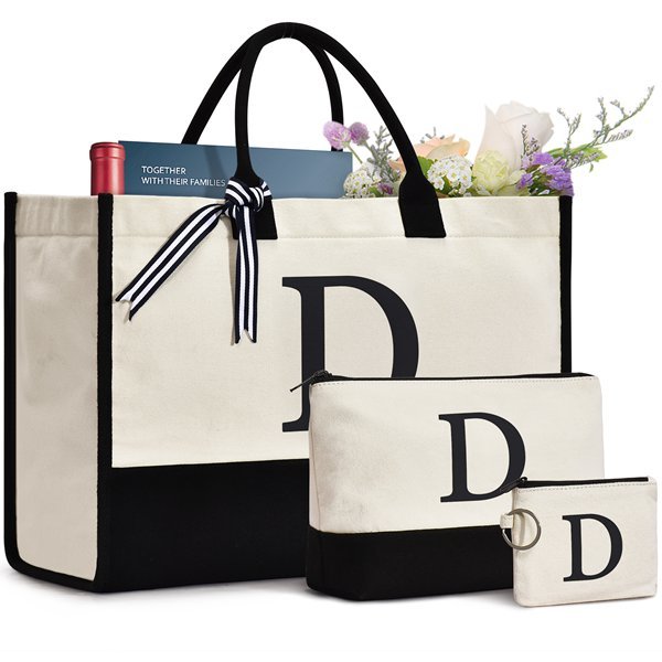 Coated canvas tote bag
