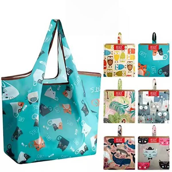 Foldable shopping tote bag