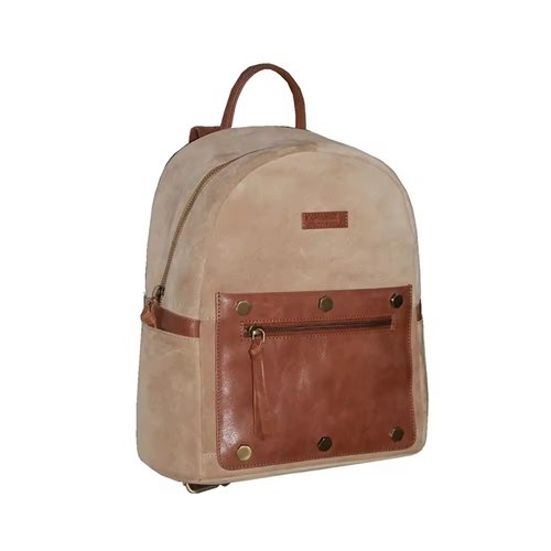 Stamped Leather Logo Backpack
