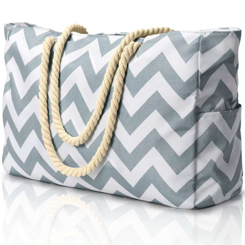 Grey Wave Comfortable Beach Bag