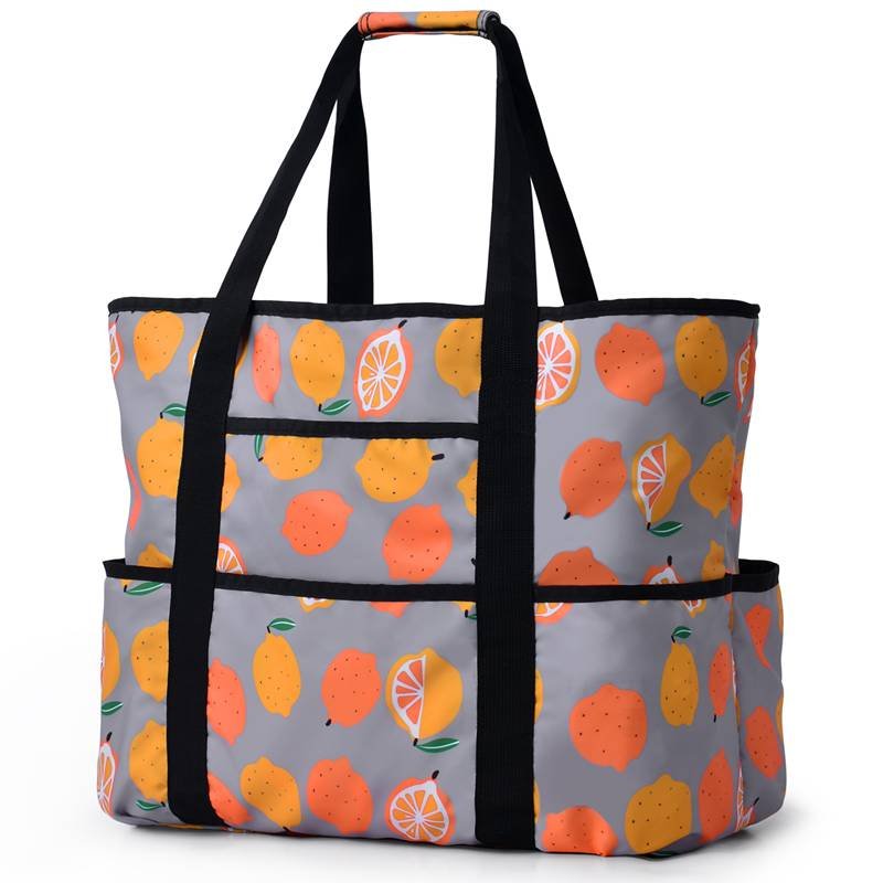 Lemon printed pattern Beach Bag