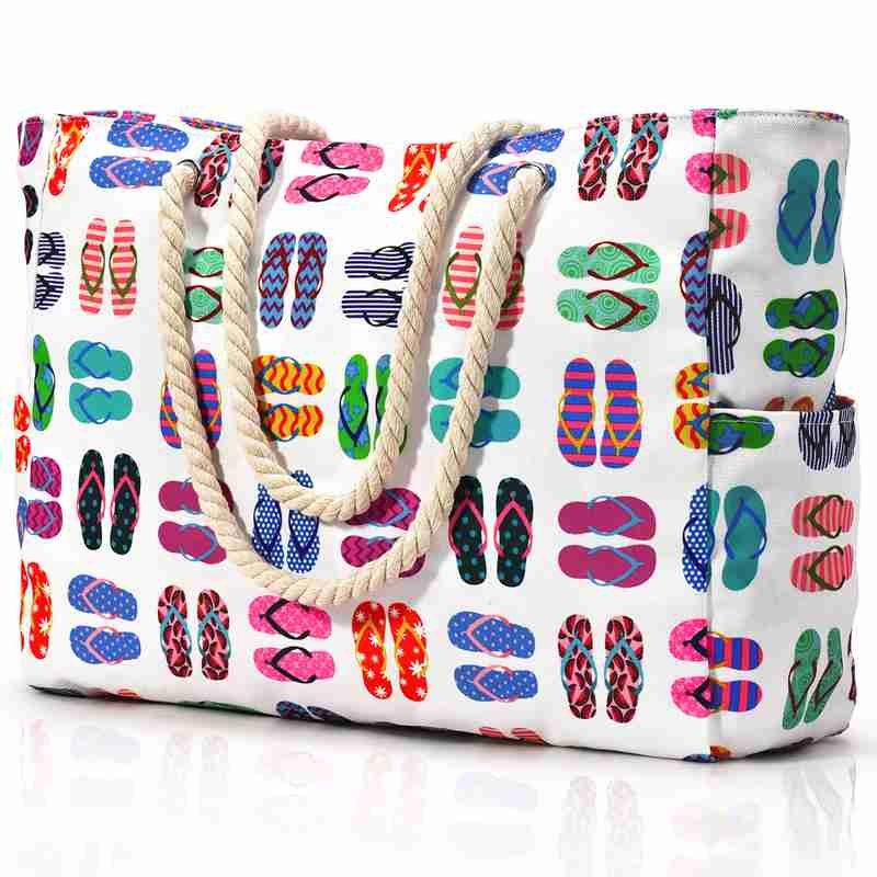 Slipper printed pattern Beach Bag