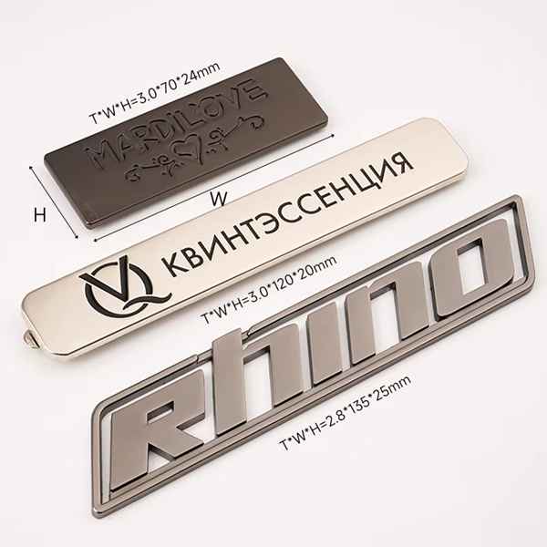Metal logo hardware