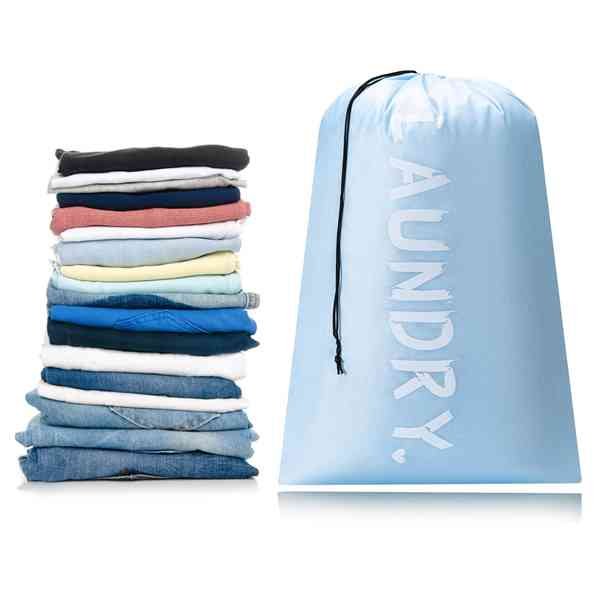 Cloth Drawstring Bag Beige+Light blue