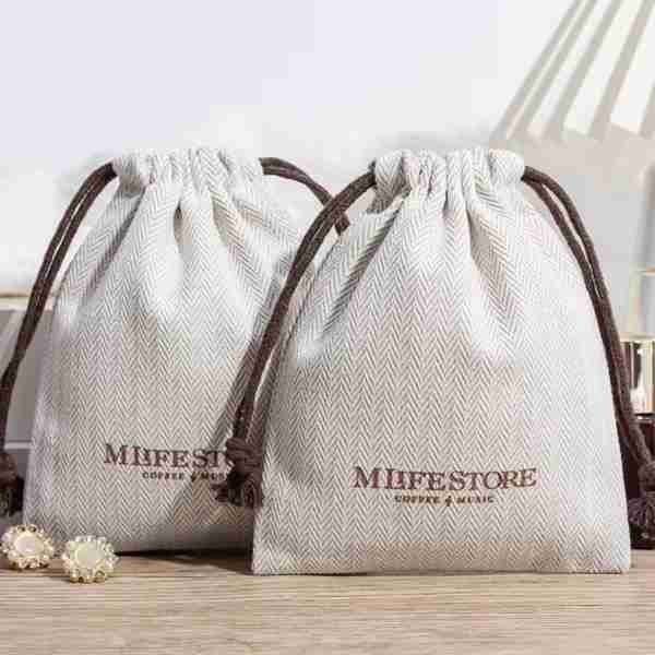 Linen Drawstring bag