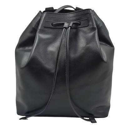 Front of leather drawstring bag