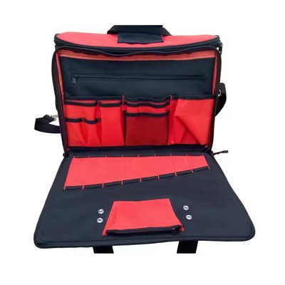 Tool Bag with Name Tag Holder Built-in zippered pockets and mesh pockets