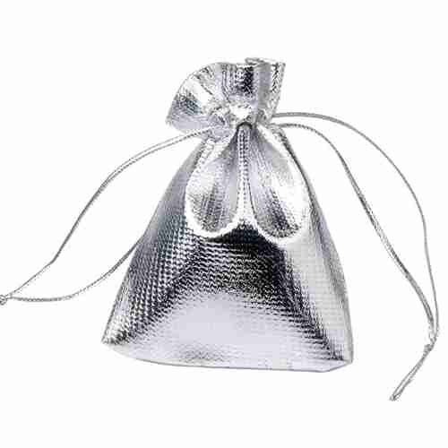 Silver cloth Drawstring Backpack