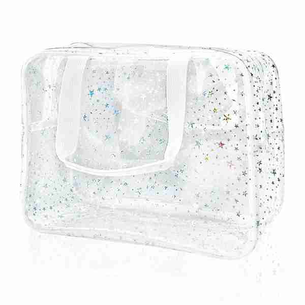 Holographic Star Transparent PVC Cosmetic Bag